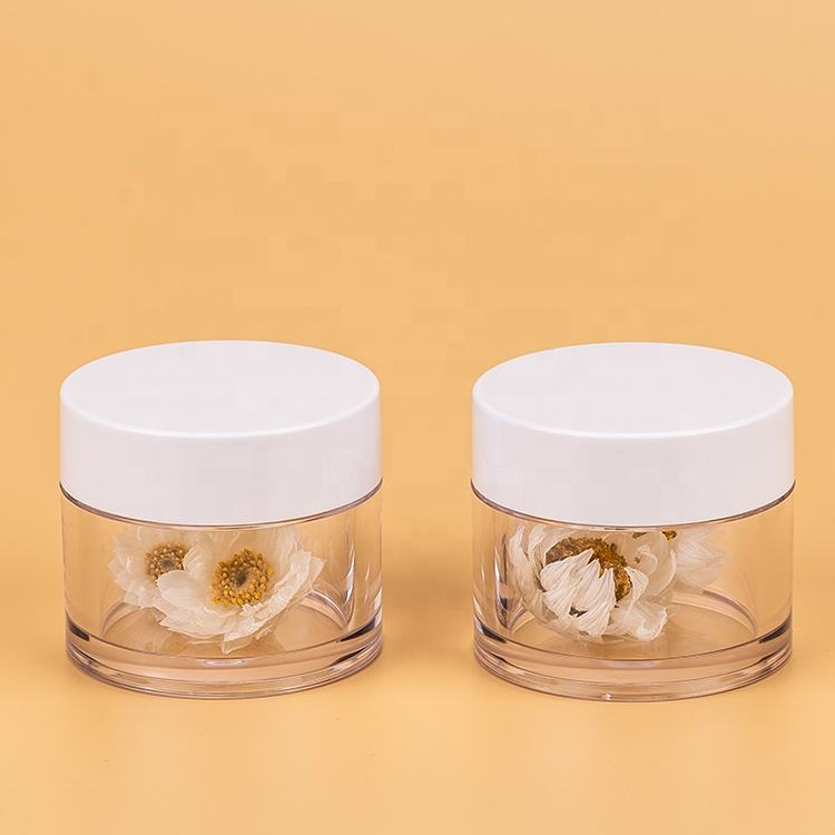 PETG transparent round single wall cosmetic cream jar