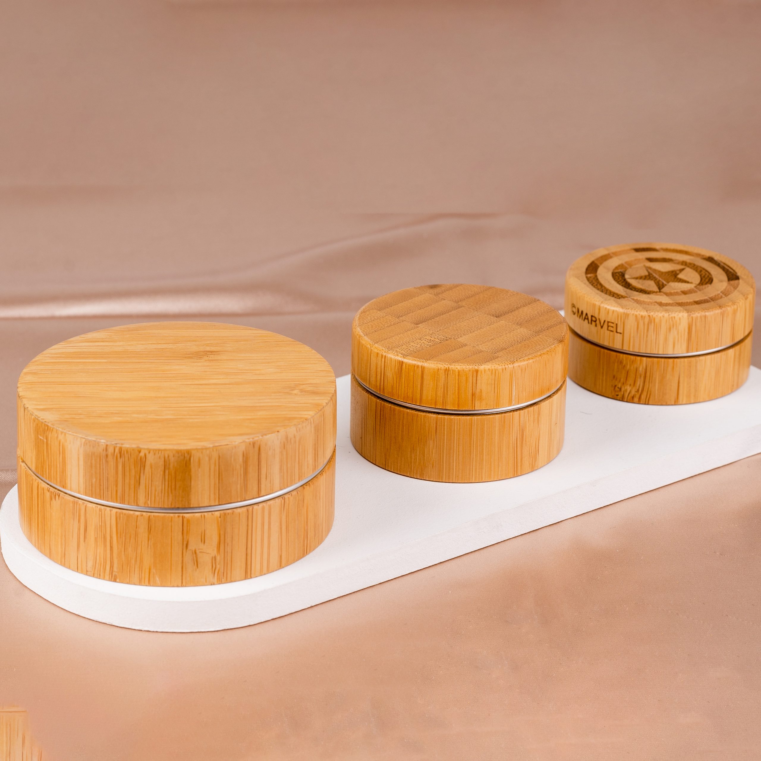 Customized Design Body Care Cream Case PP Double Wall Cream Jar Empty bamboo cosmetic container