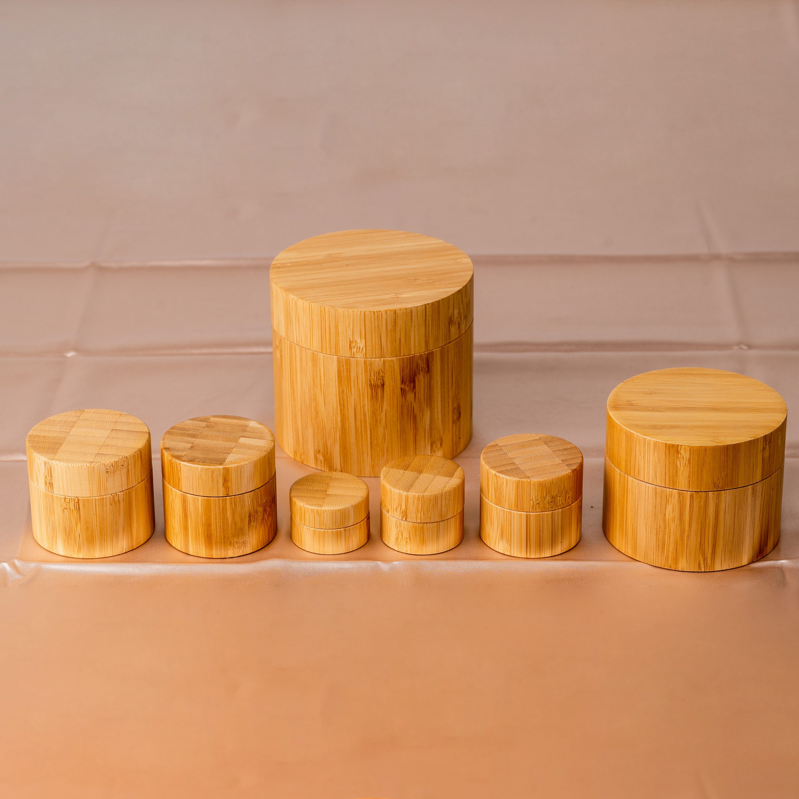 Customized Design Body Care Cream Case PP Double Wall Cream Jar Empty bamboo cosmetic container