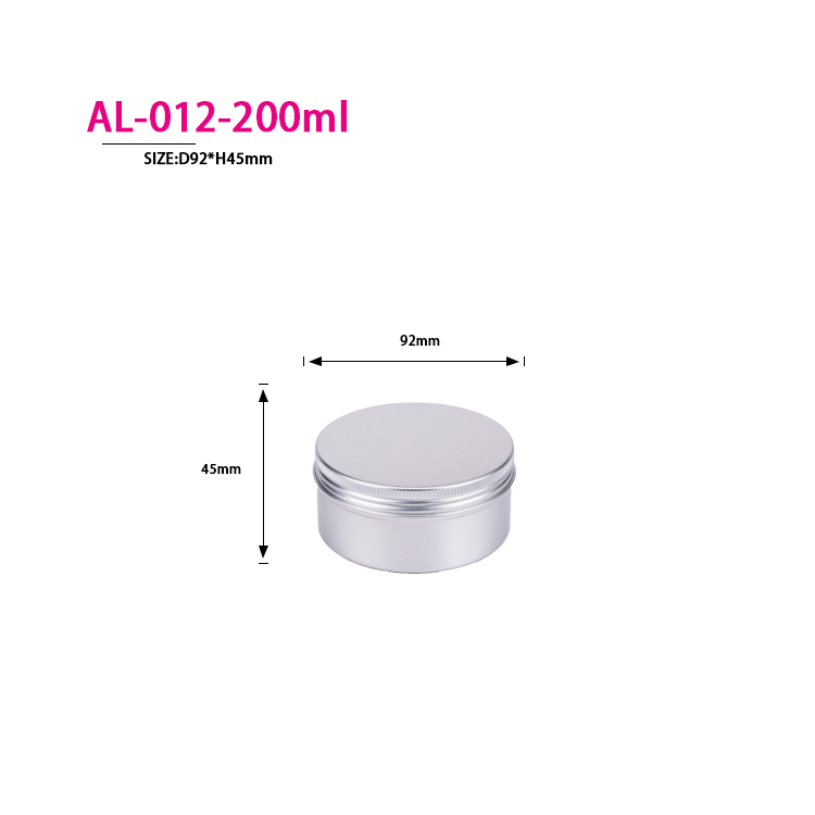 5ml 10ml 20ml 30ml 50ml 60ml 80ml 100ml 120ml 150ml 180ml 200ml 250ml Round Cosmetic Containers Box Silver Aluminum Jar