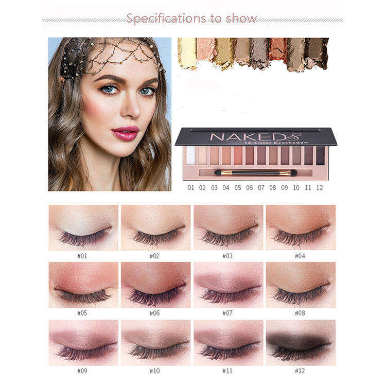 Eyeshadow Pan Eye Shadow Makeup Cosmetic Pressed Single 12 Colors Eyeshadow Palette Custom Your Own Brand With Brush