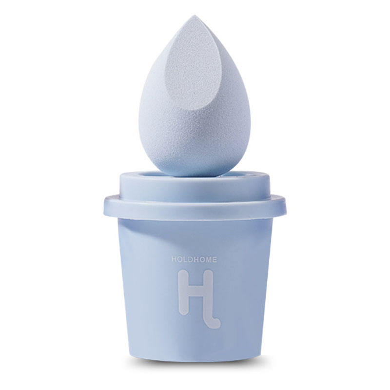 Wet&Dry Dual Use Beauty Egg Cosmetic Blender Latex Free Blue Coffee Cup Makeup Sponge Set