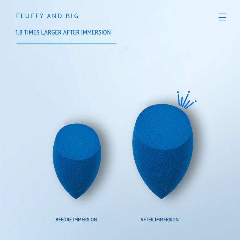 Wet&Dry Dual Use Beauty Egg Cosmetic Blender Latex Free Blue Coffee Cup Makeup Sponge Set