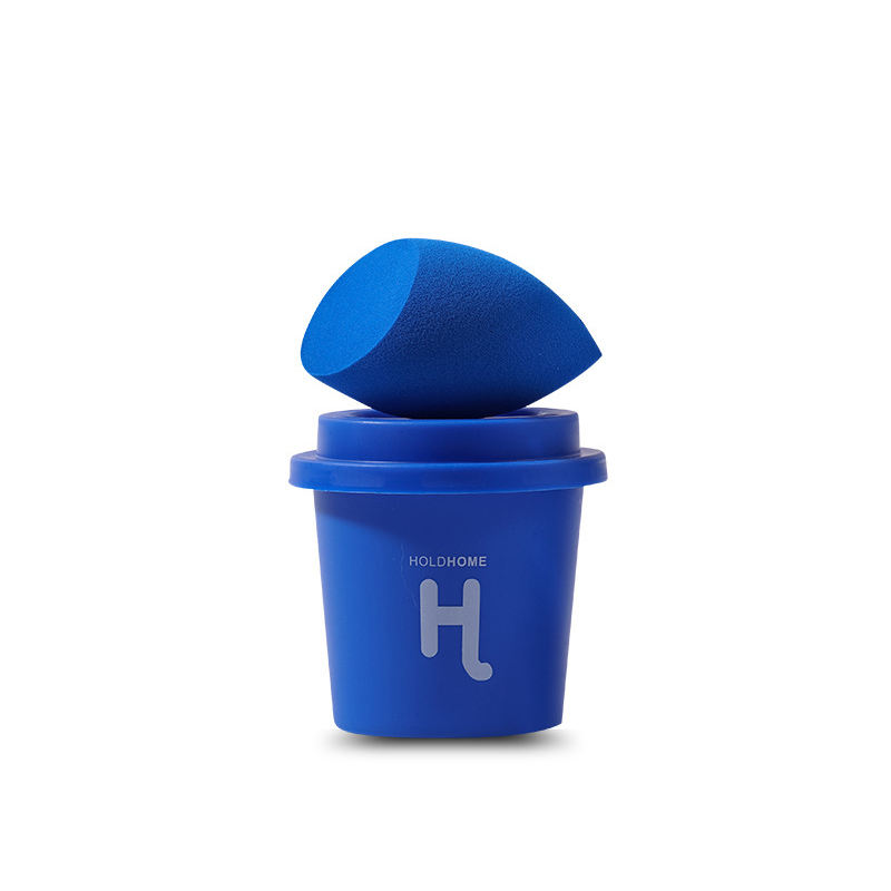 Wet&Dry Dual Use Beauty Egg Cosmetic Blender Latex Free Blue Coffee Cup Makeup Sponge Set