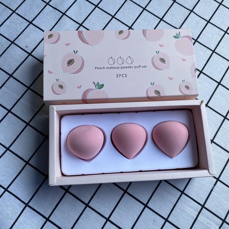 3Pcs Strawberry Peach Pear Lemon Avocado Don’t Eat Powder Fruit Makeup Egg Set Non-Latex Makeup Sponge With Box