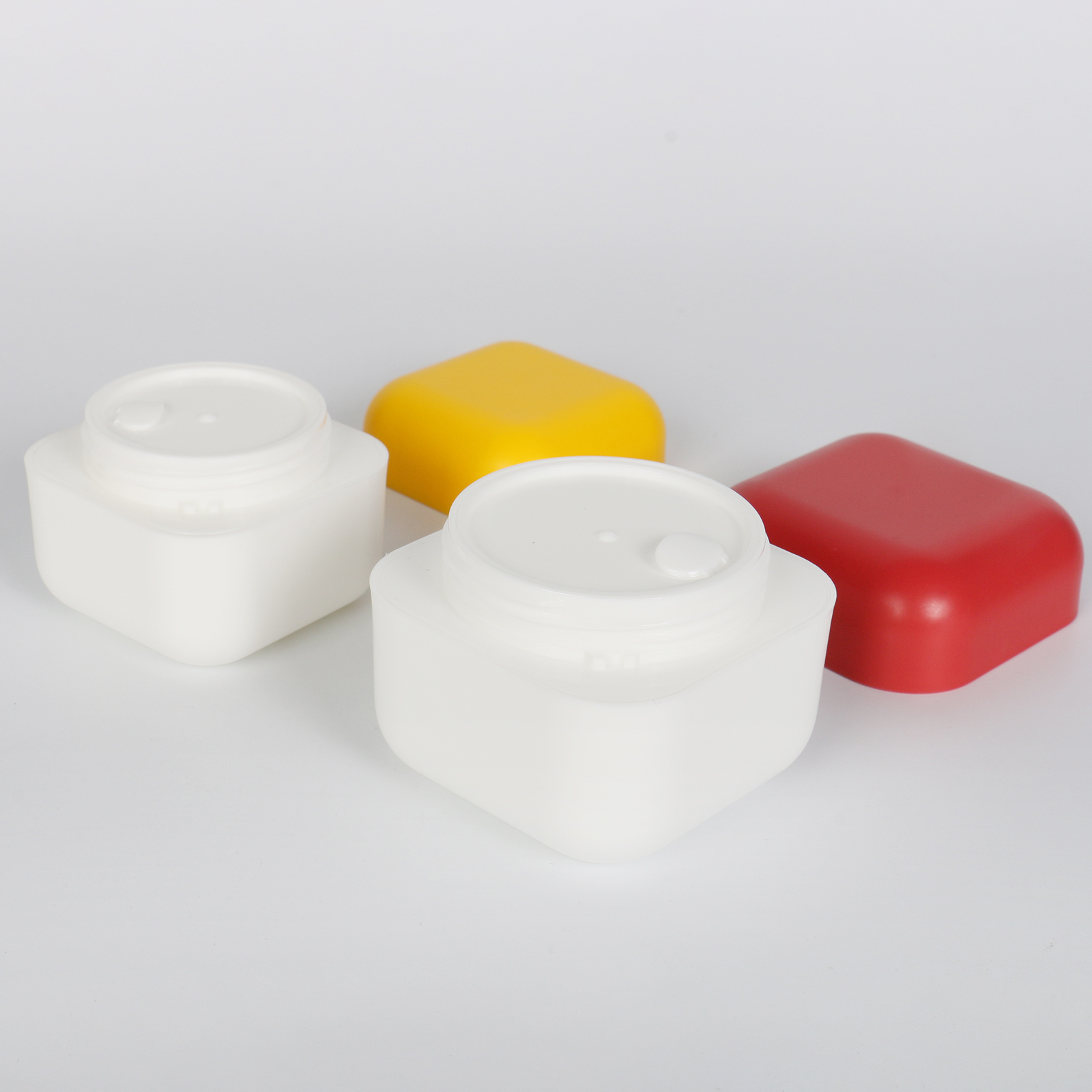 Hot Sale 30g 50g Square Wide Mouth Jar Cosmetic Packaging Hair Wax Pp Plastic Jars Cream Plastic Jars With Lid