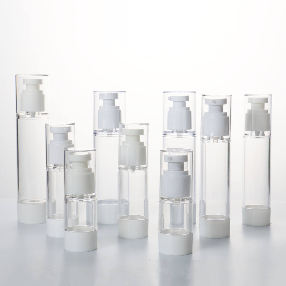 15ml 50ml 80ml 100ml 120ml Transparent Skin Care Serum Packaging Empty Refillable Plastic 30ml Airless Spray Lotion Pump Bottles