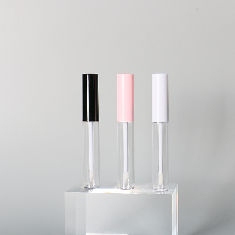 6ml Empty Round Lipstick Container Clear Cosmetic Lip Gloss Tube Custom Lip Gloss Tubes With Brush