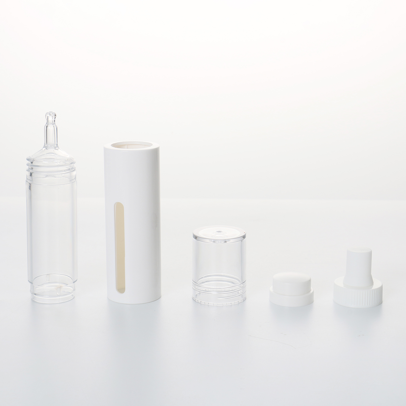 Luxurious Eye Serum Syringe Airless Dropper Bottle Customized 15ml Airless Pump Frosted Bottle Mini Airless Press Essence Bottle