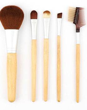 5 Pcs Natural Organic Makeup Brushes Custom Logo Bamboo Makeup Brush Set