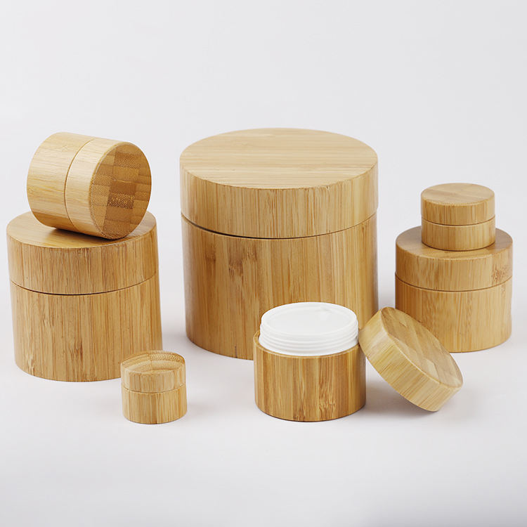 Handmade Cosmetics Jar Portable Cream Washing Set Cosmetic Bamboo Wooden Cream Jar
