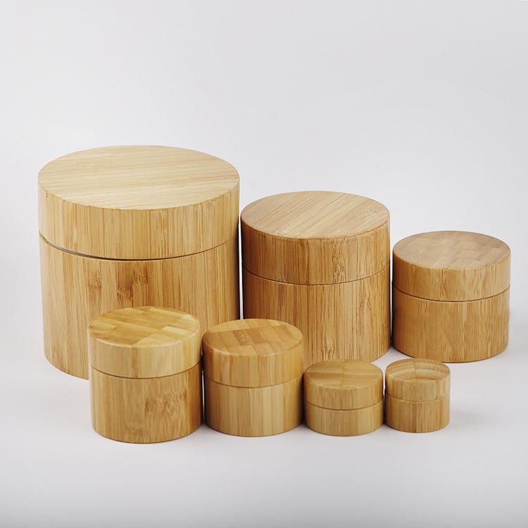 Handmade Cosmetics Jar Portable Cream Washing Set Cosmetic Bamboo Wooden Cream Jar