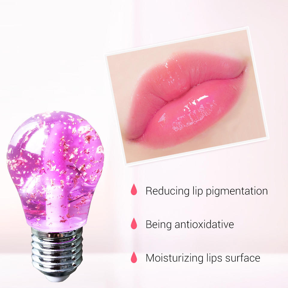 Shea Butter Fruit Burst Lip Glaze Gloss Lips Care Transparent Customer Logo Mini Light Bulb Fruit Flavor Lipgloss