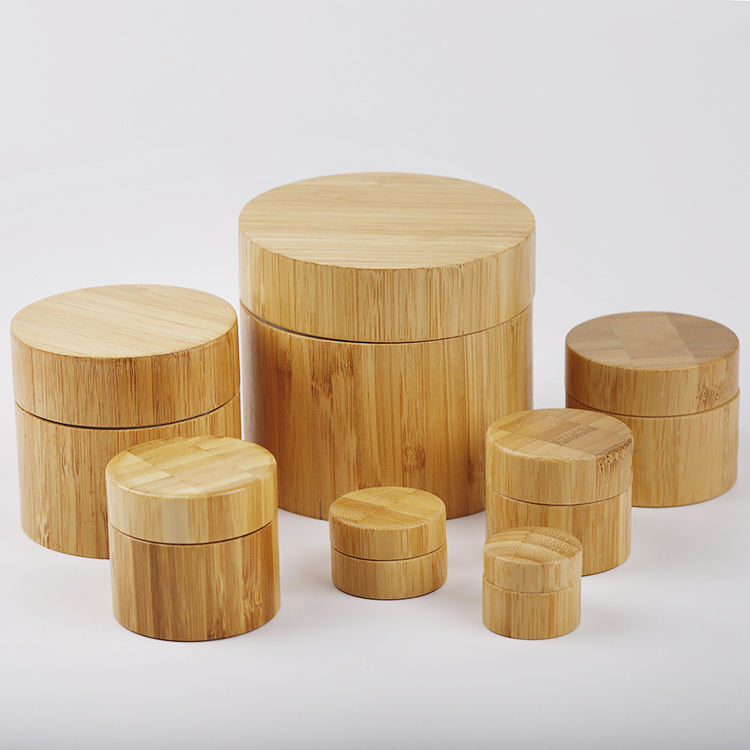 Handmade Cosmetics Jar Portable Cream Washing Set Cosmetic Bamboo Wooden Cream Jar