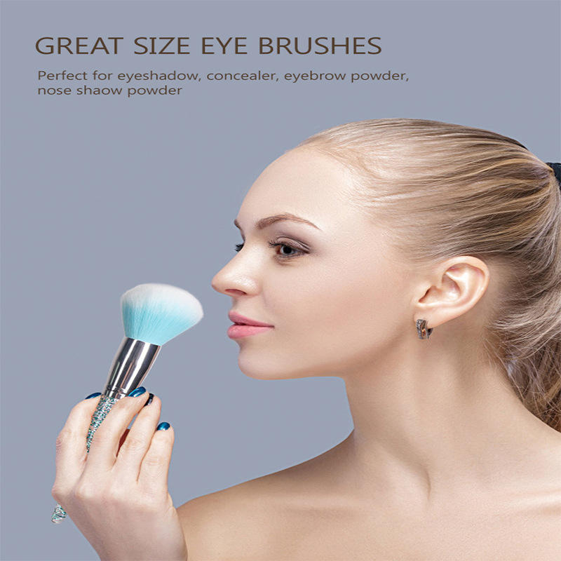 Custom Private Label 9 Pcs Glitter Crystal Handle Professional Bling Makeup Brush Set