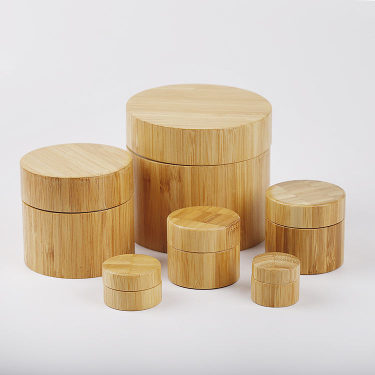 Handmade Cosmetics Jar Portable Cream Washing Set Cosmetic Bamboo Wooden Cream Jar