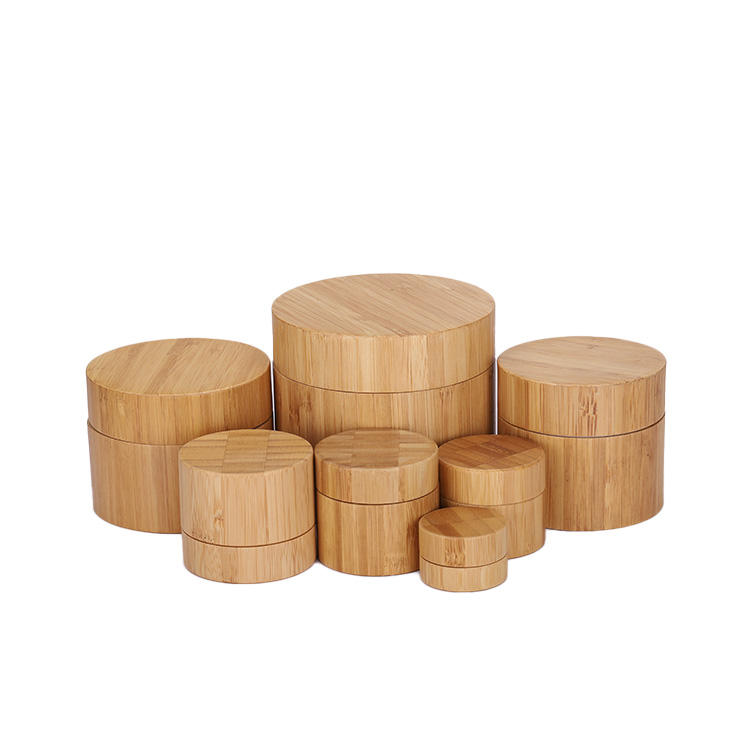 Handmade Cosmetics Jar Portable Cream Washing Set Cosmetic Bamboo Wooden Cream Jar