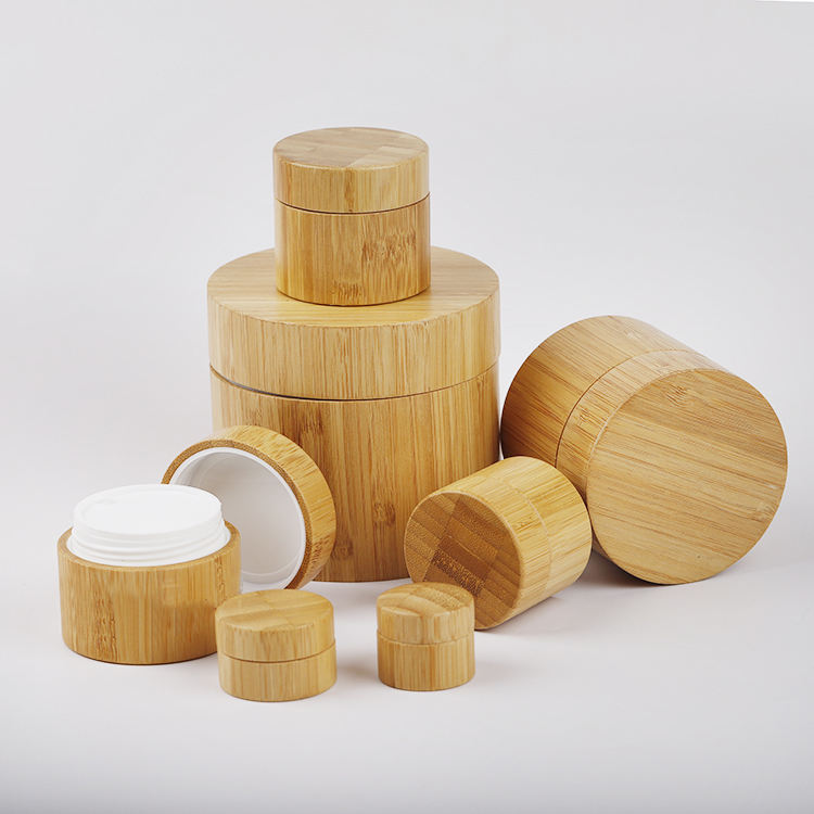 Handmade Cosmetics Jar Portable Cream Washing Set Cosmetic Bamboo Wooden Cream Jar