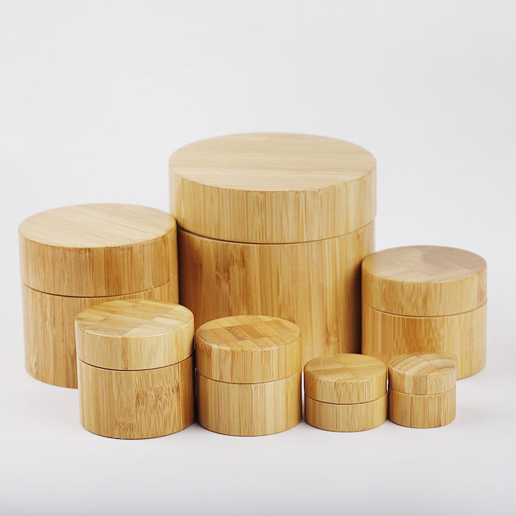 Handmade Cosmetics Jar Portable Cream Washing Set Cosmetic Bamboo Wooden Cream Jar