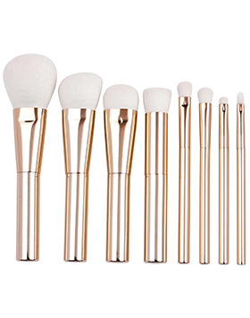 Natural Luxury High Quality White Hair Gold Handle Makeup Brush 8pcs Custom Logo Makeup Brush Set