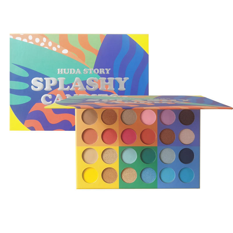 Customized Cruelty Free Colorful Vegan Cardboard Square Pan High Pigment 24 Eyeshadow Palette