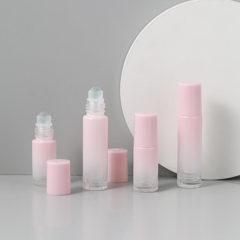5ml 10ml Empty Perfume Roller Bottles Essential Oil Roll On Glass Bottle Gradient Pink Portable Roller Bottle