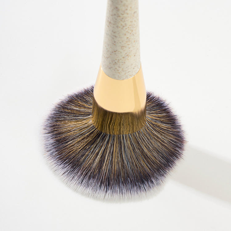 Custom PLA Biodegradable Environmental Protection Material 6 Pieces Wheat Straw Handle Makeup Brush Set