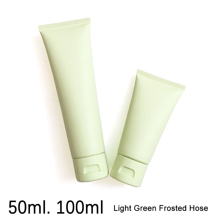 Matte Green Sun Cream Facial Cleanser Soft Container Tube Squeeze Packaging 50ml 100ml Plastic PE Cosmetic Tube For Skincare