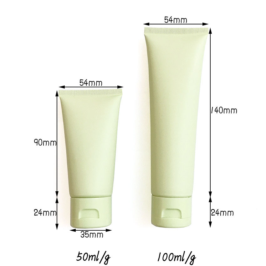 Matte Green Sun Cream Facial Cleanser Soft Container Tube Squeeze Packaging 50ml 100ml Plastic PE Cosmetic Tube For Skincare