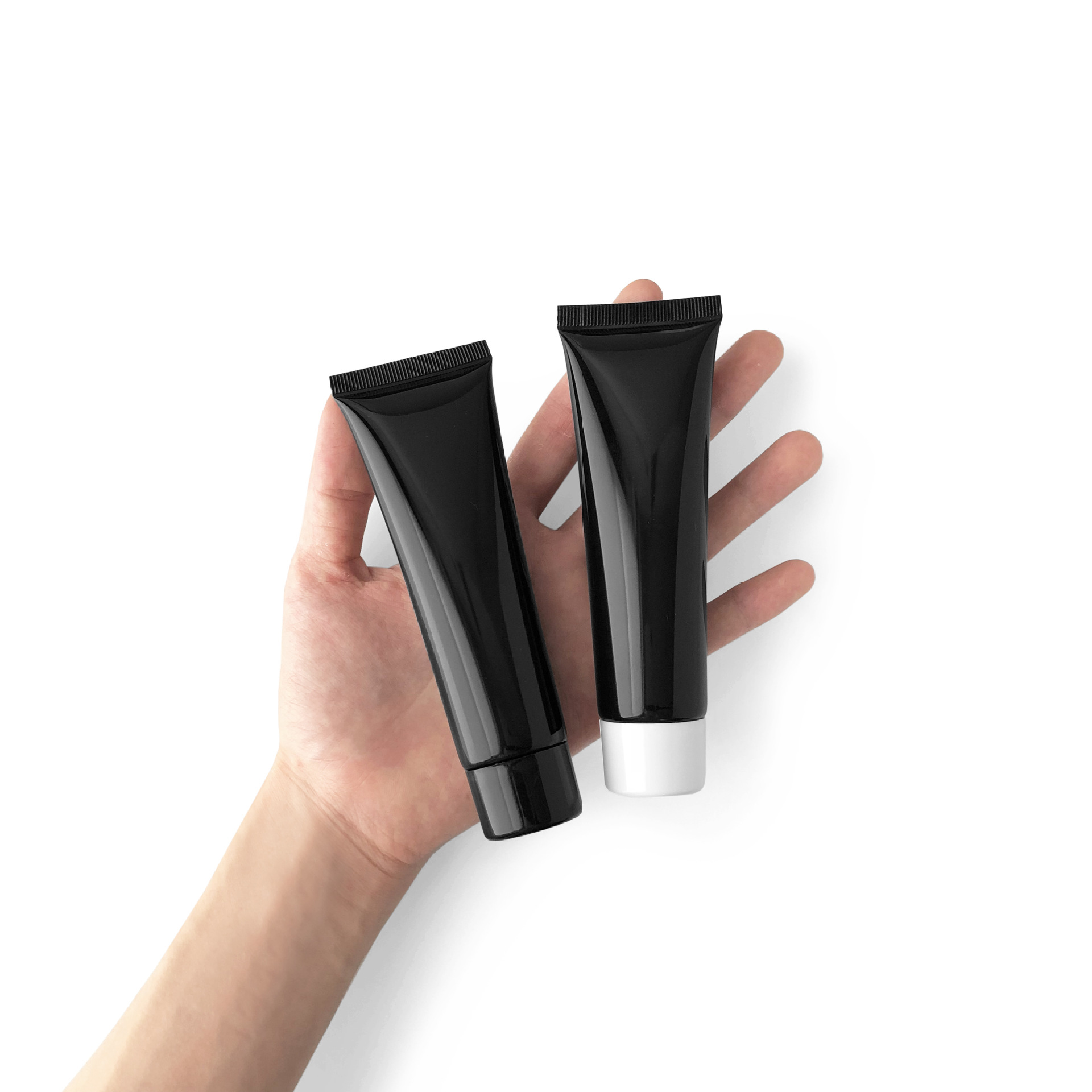 Screw Cap Black Squeeze Cosmetic Tester Tube Eco-Friendly 50g PE Empty Face Cream Soft Squeeze Container