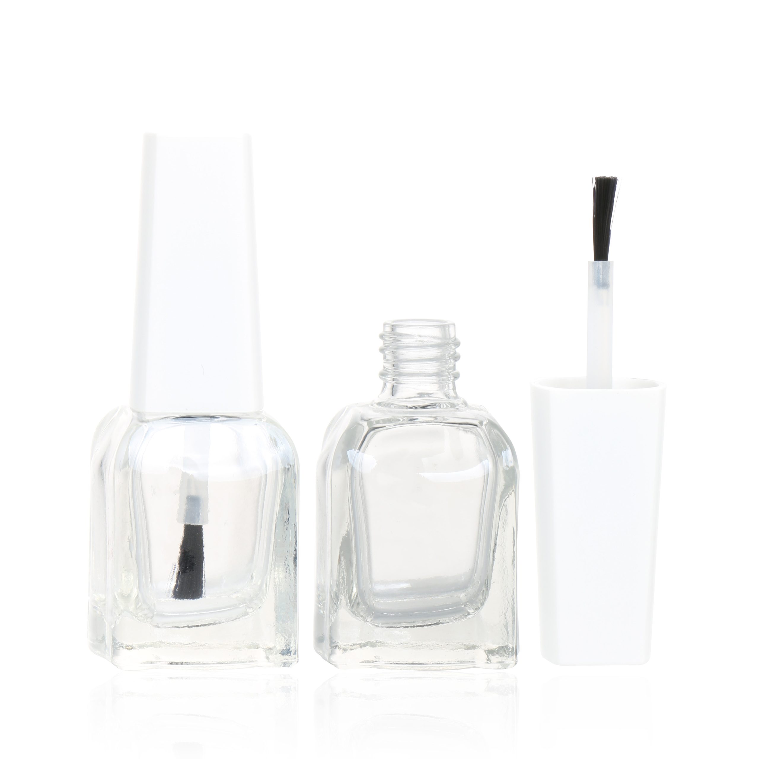 Customized Empty Special Designer White Cap 10ml Nail Polish Bottles Glass UV Gel Nail Polish Bottle With Brush