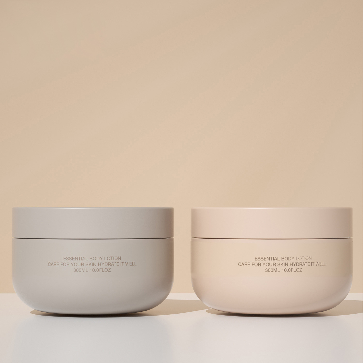 300ml Round Shape PP Plastic Wide Mouth Cosmetic Skin Care Packaging Frosted Beige Khaki Face Cream Hair Mask Jar