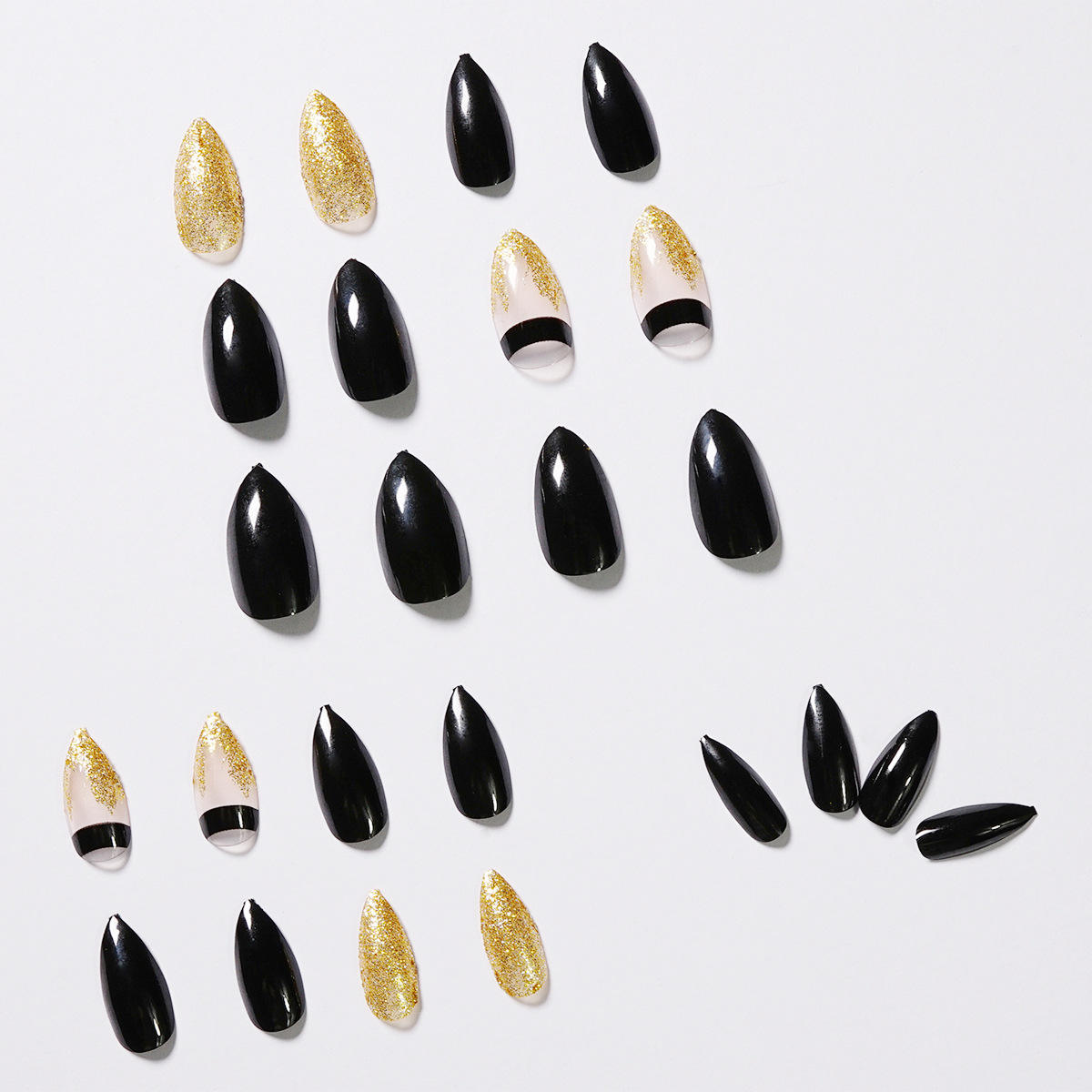 Sky Blue Glitter Gradient Coffin False Nails Could Pattern High Quality Press On Nails