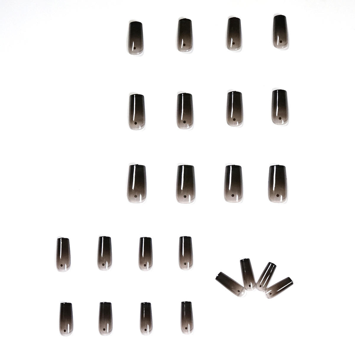 Dots Pattern Full Cover French False Nails Gradient Black Square Jelly Press On Nails