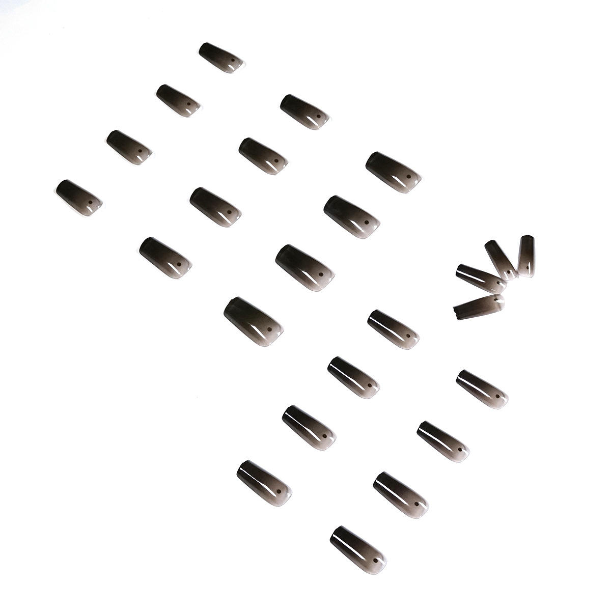 Dots Pattern Full Cover French False Nails Gradient Black Square Jelly Press On Nails