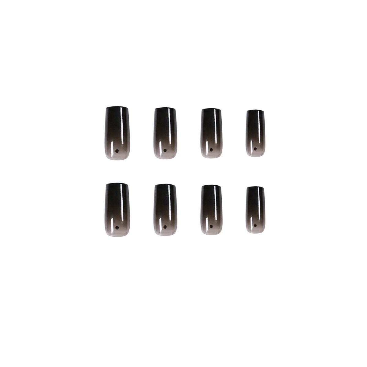 Dots Pattern Full Cover French False Nails Gradient Black Square Jelly Press On Nails