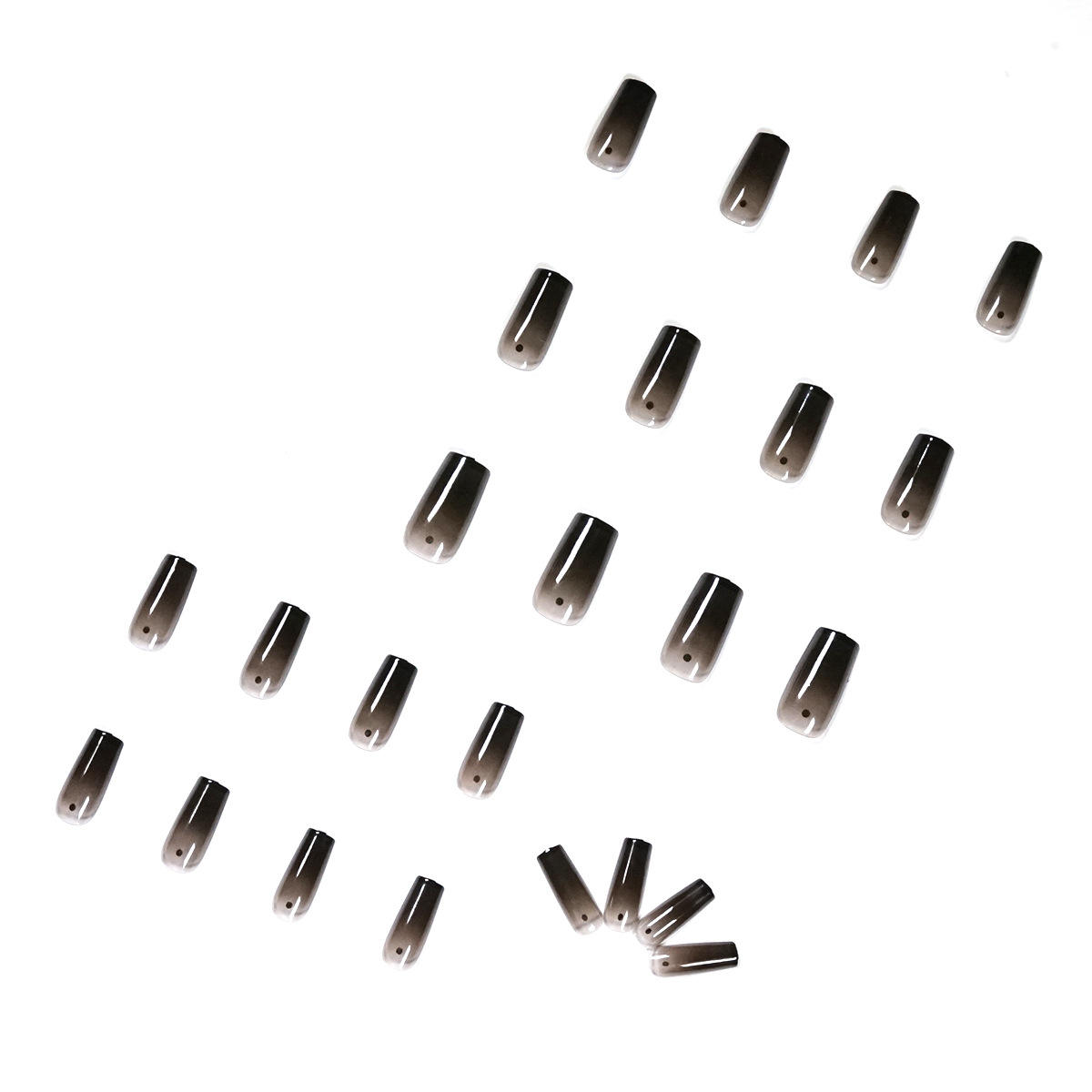 Dots Pattern Full Cover French False Nails Gradient Black Square Jelly Press On Nails