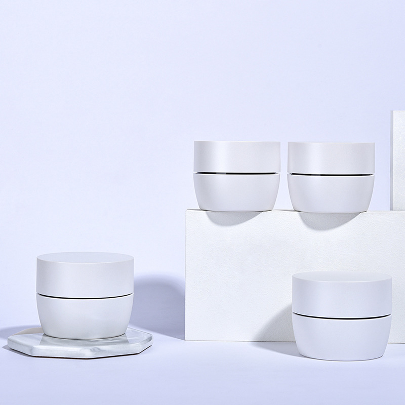 Cosmetic MS Plastic Facial Cream Container Jar 30g 50g White Empty Round Cosmetic Plastic Cream Jar With Lid
