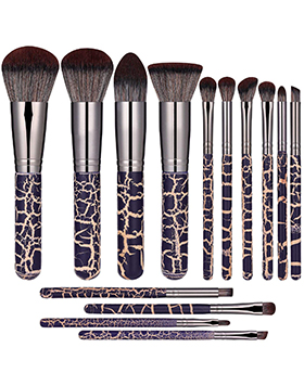 Customized High Quality Crackle Paint Brush Handle Eye Makeup Brush Set Multi-Function Eye Shadow Brush Kit