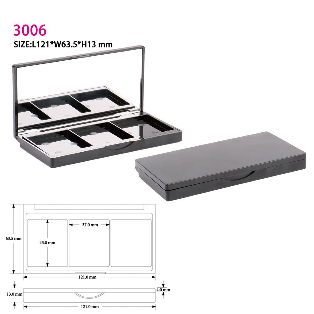 Wholesale Makeup Palette Eyeshadow Packaging Black Rectangle Eyeshadow Container Empty Eyeshadow Palette Case