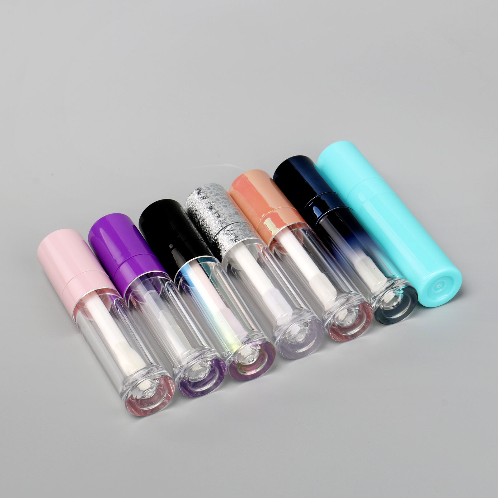 View larger image Add to Compare  Share Round Lipgloss Packaging Container Big Wand Big Brush Concealer Tube Lip Oil Bottle Custom PTEG Plastic Lip Gloss Tube