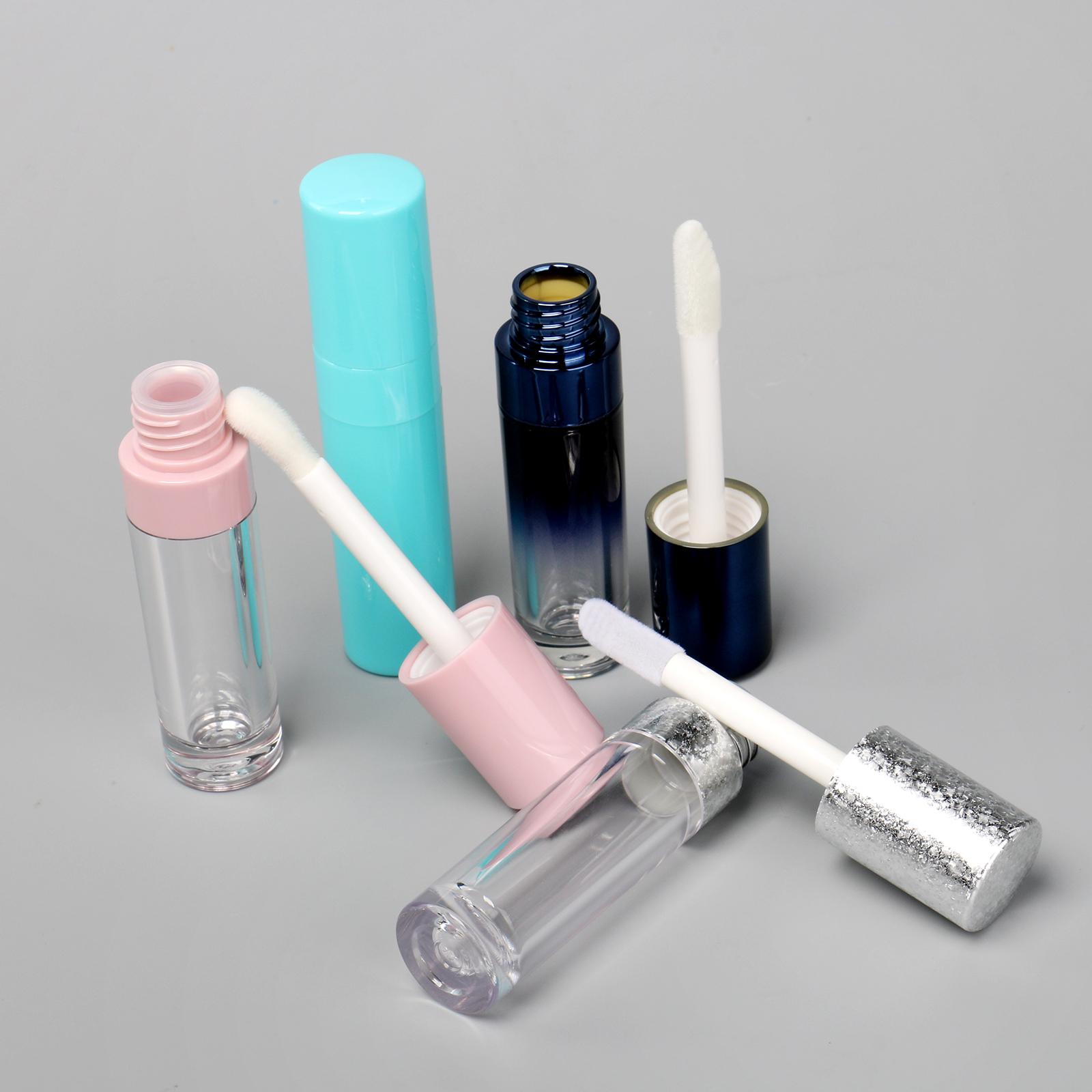 View larger image Add to Compare  Share Round Lipgloss Packaging Container Big Wand Big Brush Concealer Tube Lip Oil Bottle Custom PTEG Plastic Lip Gloss Tube