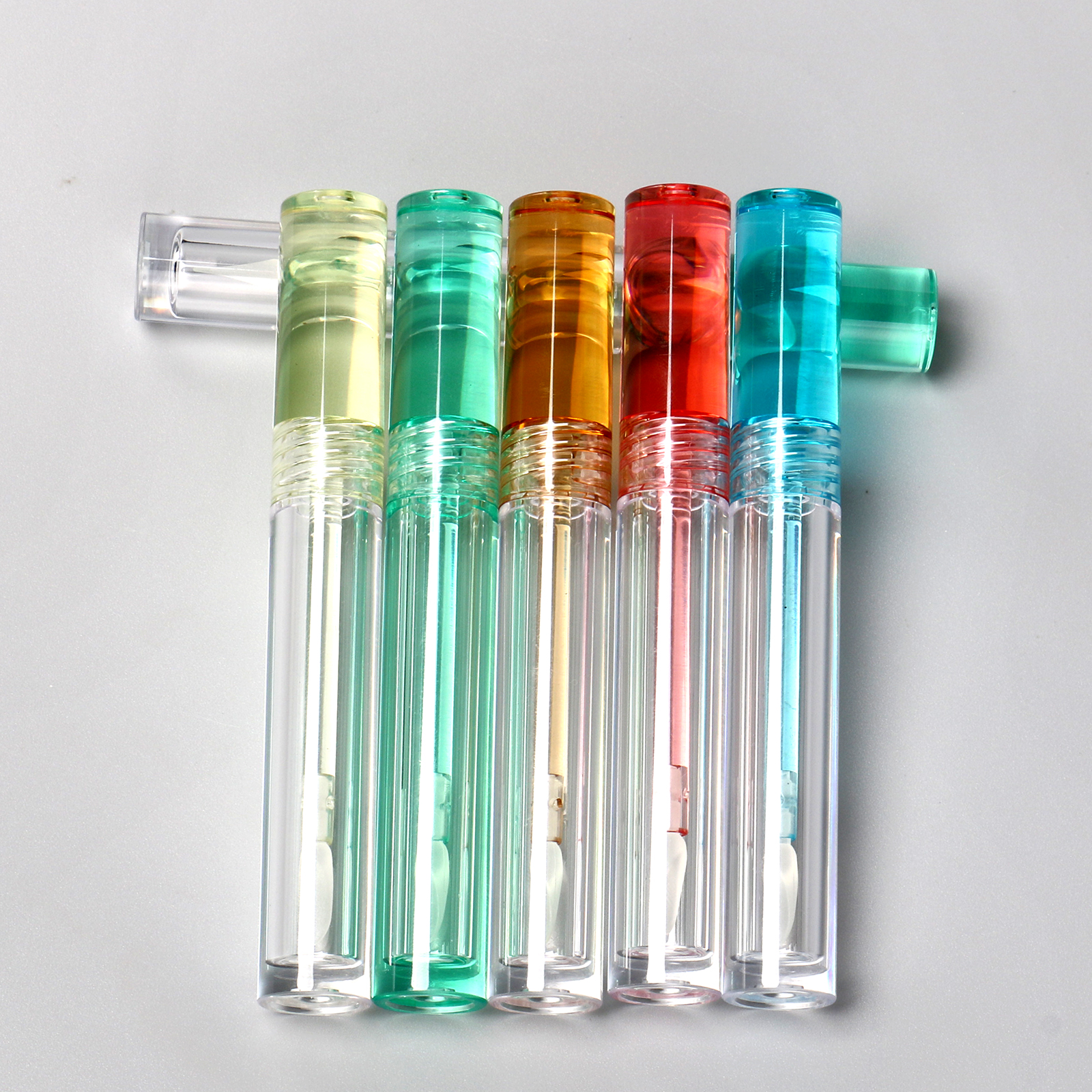 Small Empty Round Transparent Lipstick Lipgloss Tube Containers Clear Colorful Mini 3ml Cosmetic Lip Gloss Tubes