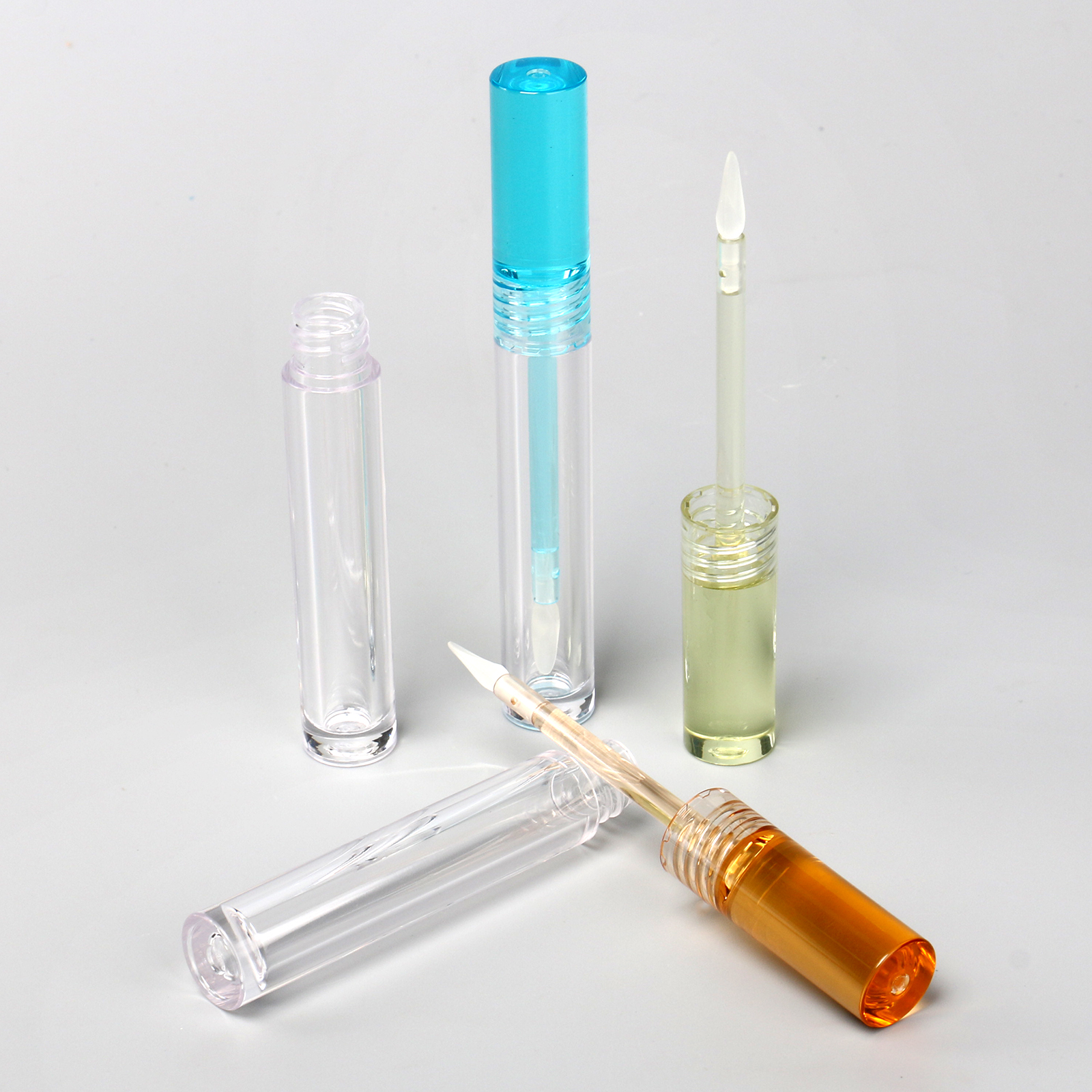 Small Empty Round Transparent Lipstick Lipgloss Tube Containers Clear Colorful Mini 3ml Cosmetic Lip Gloss Tubes