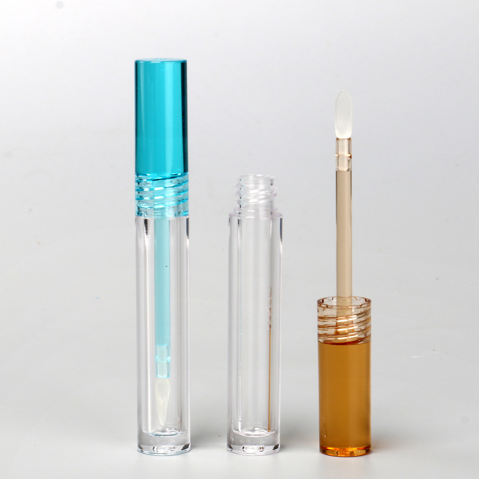 Small Empty Round Transparent Lipstick Lipgloss Tube Containers Clear Colorful Mini 3ml Cosmetic Lip Gloss Tubes