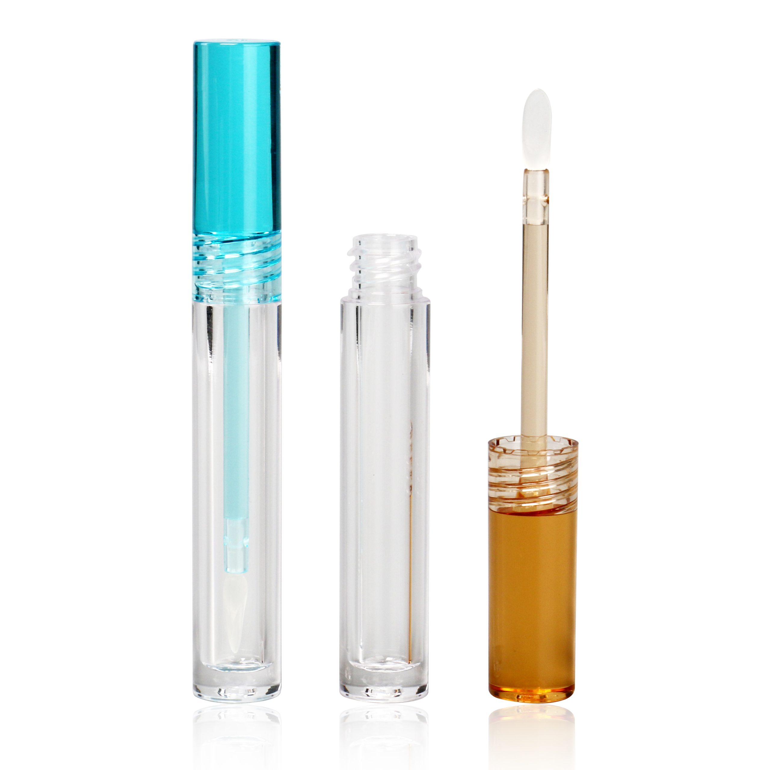Small Empty Round Transparent Lipstick Lipgloss Tube Containers Clear Colorful Mini 3ml Cosmetic Lip Gloss Tubes