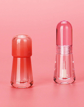 Gradient Color Clear Liquid Lipstick Container Unique Bulb Shape Transparent Lip Gloss Tube