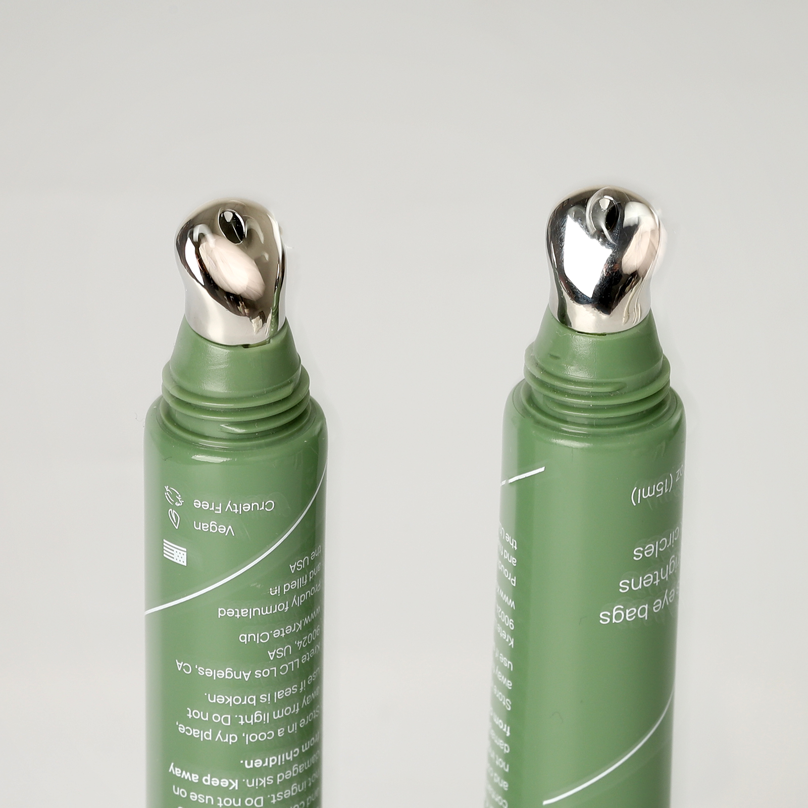 15ml Soft Empty Plastic Cosmetic Squeeze Eye Cream Tube Packaging With Alloy Metal Massage Applicator