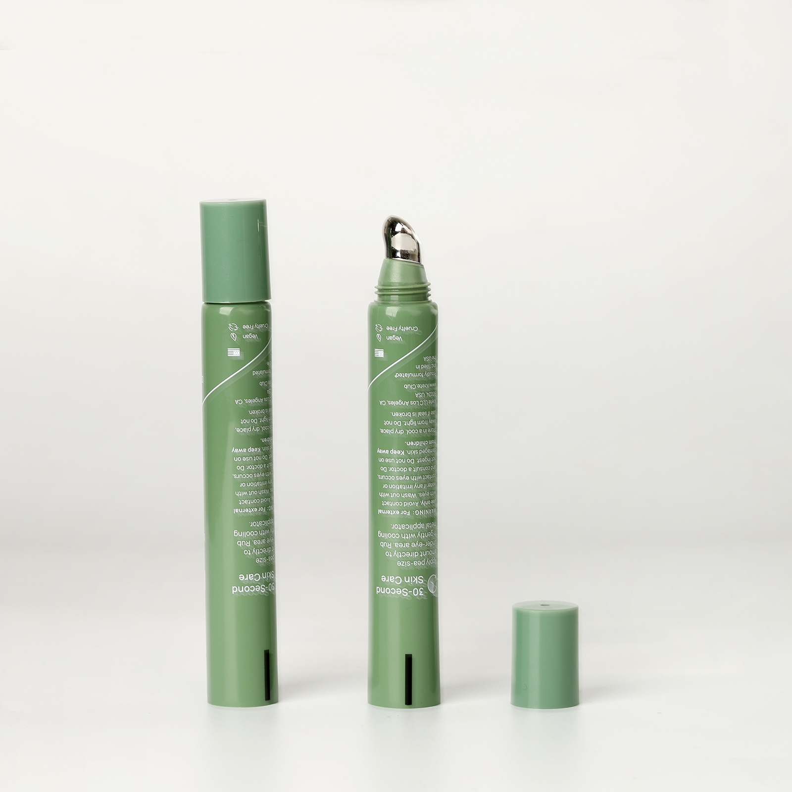 15ml Soft Empty Plastic Cosmetic Squeeze Eye Cream Tube Packaging With Alloy Metal Massage Applicator
