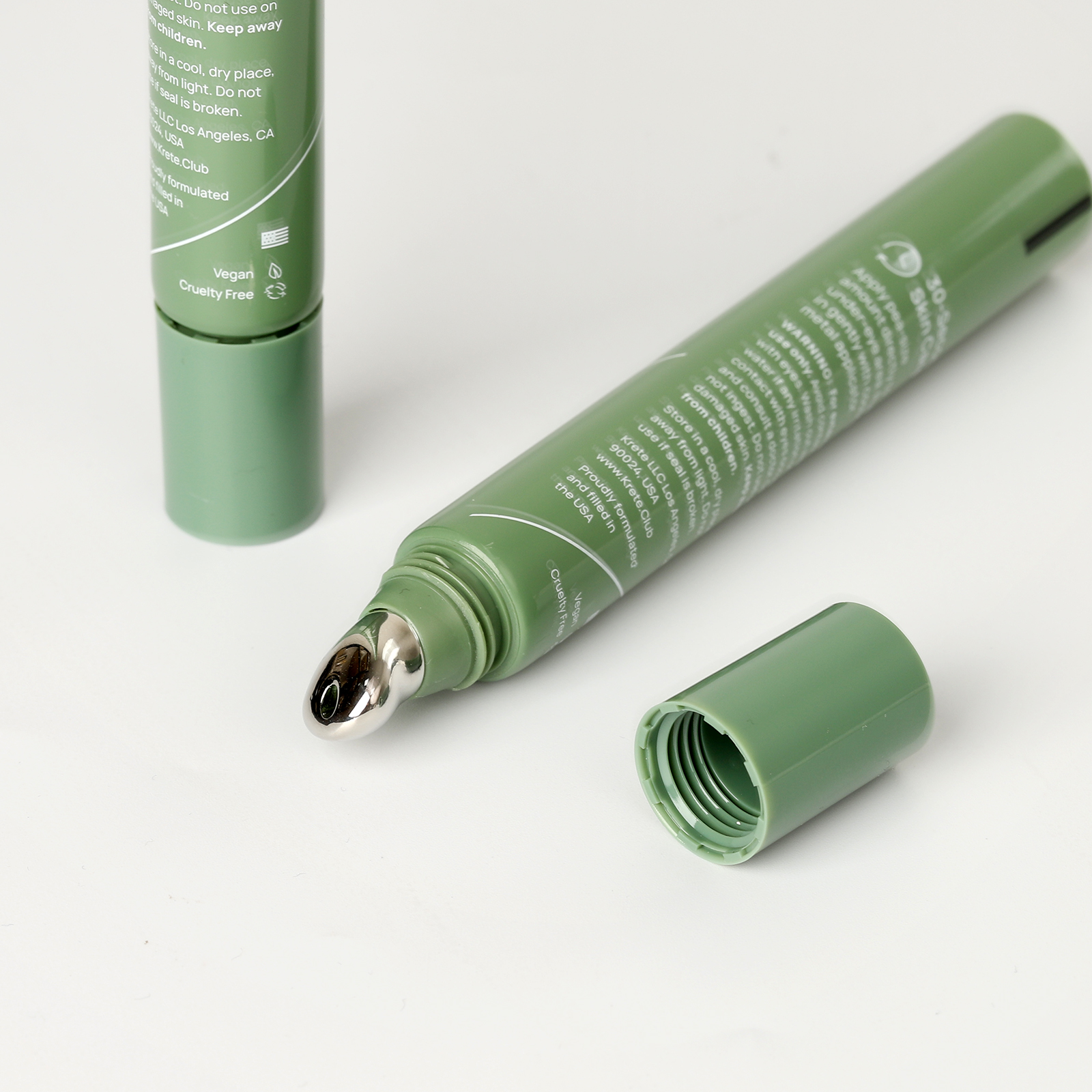 15ml Soft Empty Plastic Cosmetic Squeeze Eye Cream Tube Packaging With Alloy Metal Massage Applicator